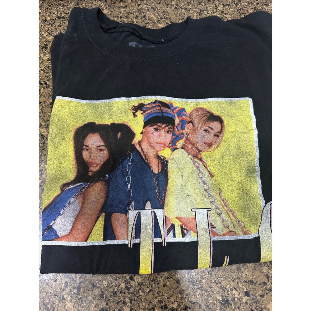 TLC band black‎ tee large